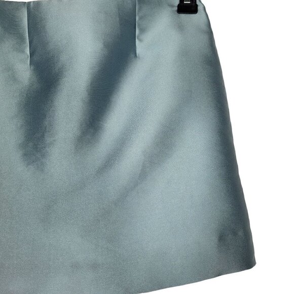 NWT Urban Outfitters Textured Blue Button Down Mini Skirt Size Medium - Picture 9 of 10